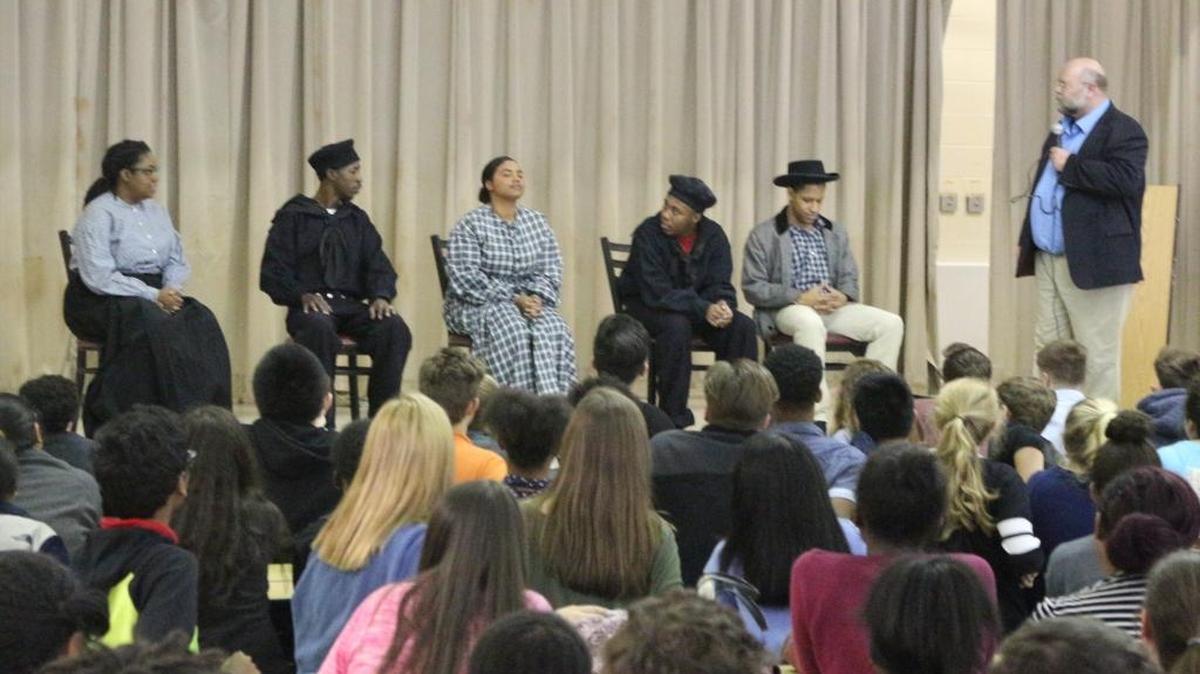 Charcters in tour talk to students