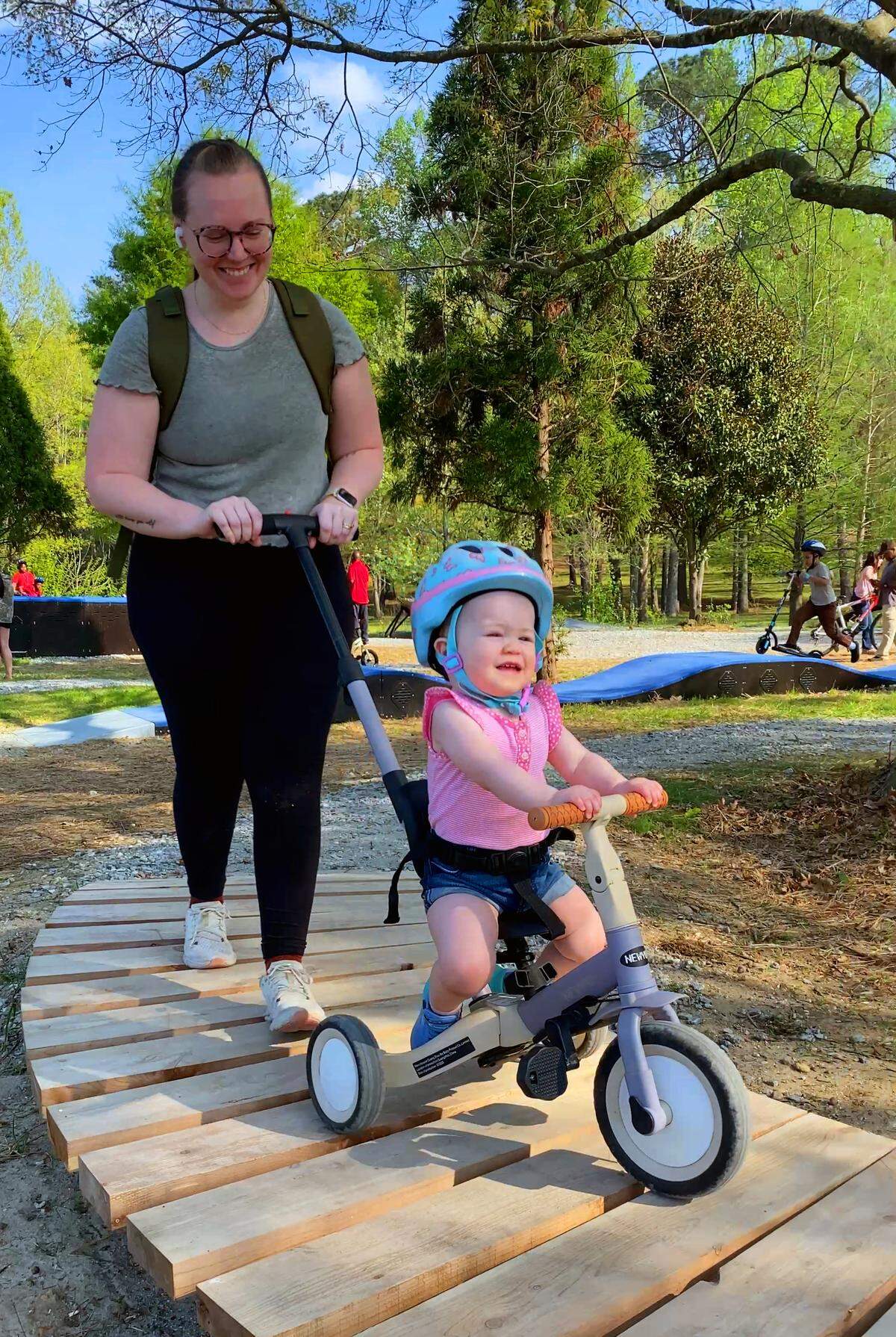 MidTown Inc. hosted a grand opening and ribbon-cutting ceremony March 25, 2026, for the new MidTown Children’s Bicycle Playground. It’s in Dinglewood Park, at the intersection of 13th Street and Warren Williams Road in in Columbus.