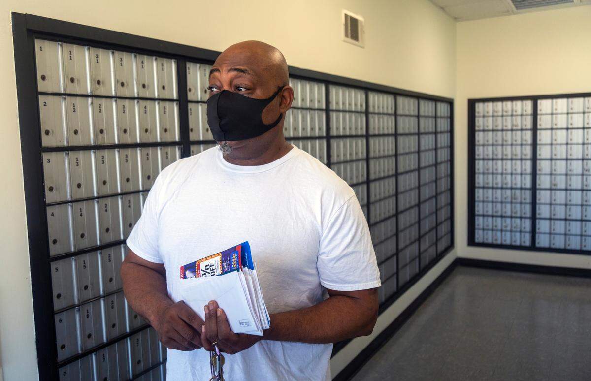Plains, Georgia resident David Banks talks about Jimmy Carter on Monday morning while getting mail from the U.S. Post Office in downtown Plains. 12/30/2024