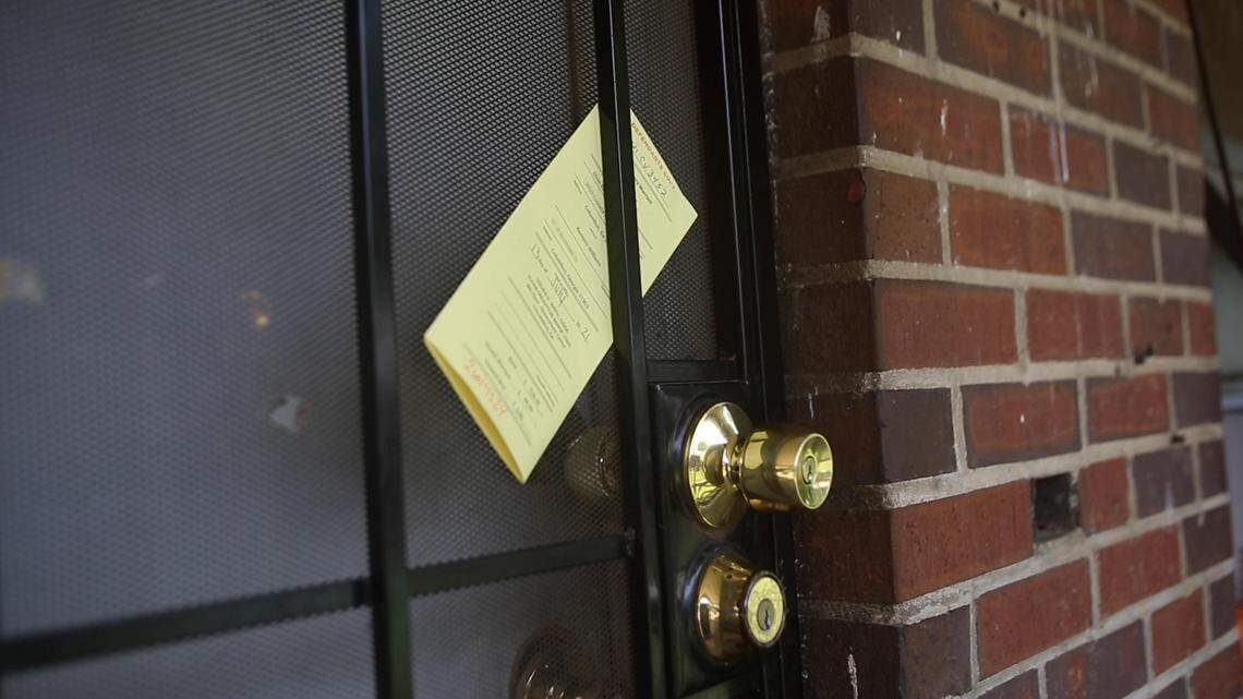 There’s still COVID-19 federal relief money available to help renters avoid evictions. Photo from an eviction notice served on July 14, 2021, in Columbus, Ga.