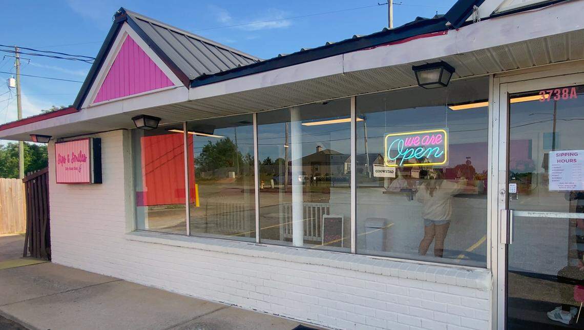 Sips & Smiles, a “dirty soda” shop, has opened at 3738 Opelika Road in Phenix City, pictured April 13, 2026.