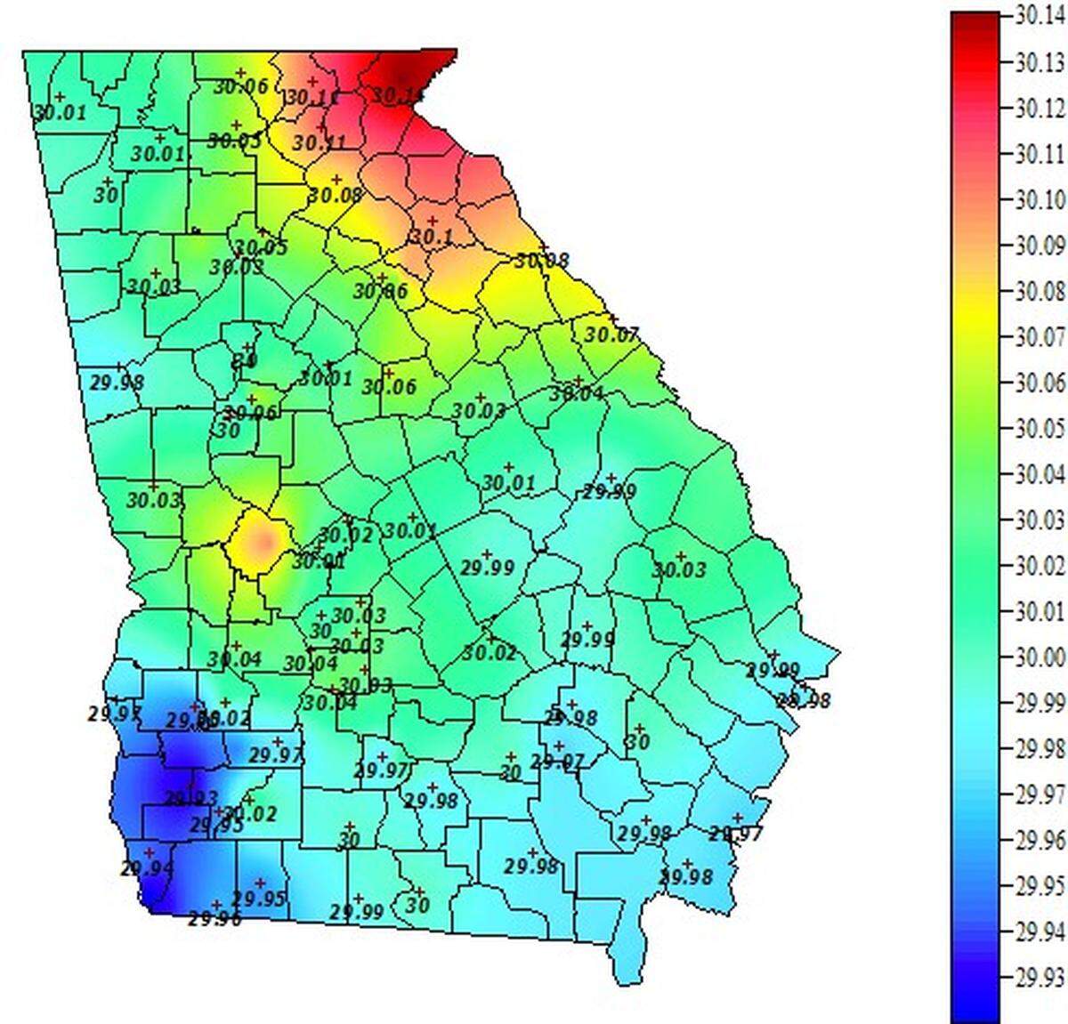 A weather wedge is responsible for Georgia’s weather. 