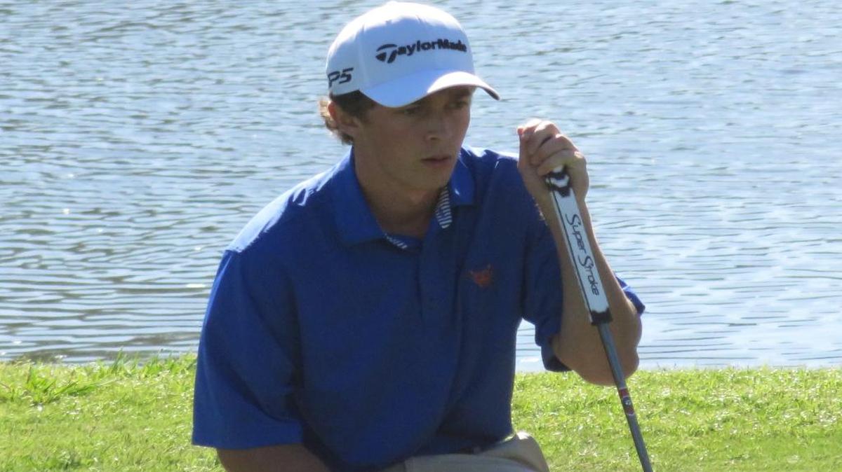 Columbus golfer Ben Carr prepares for a putt on the ninth hole at Bull Creek Golf Course in the first round of the 42nd annual Hardaway Invitational.