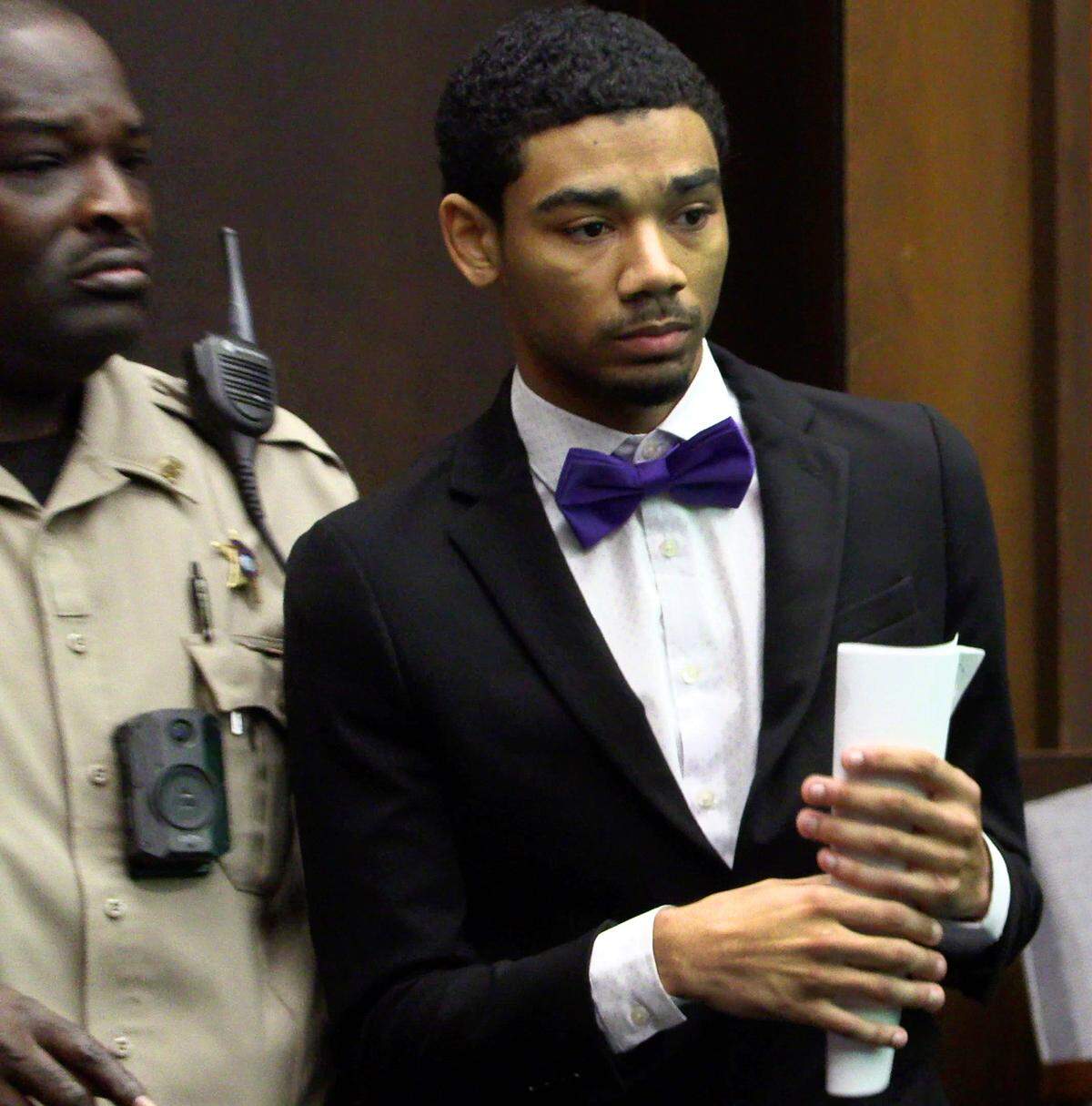 Zajaliq Riley leaves the witness stand after testifying Thursday morning at his trial in Columbus, Georgia. 08/10/2023