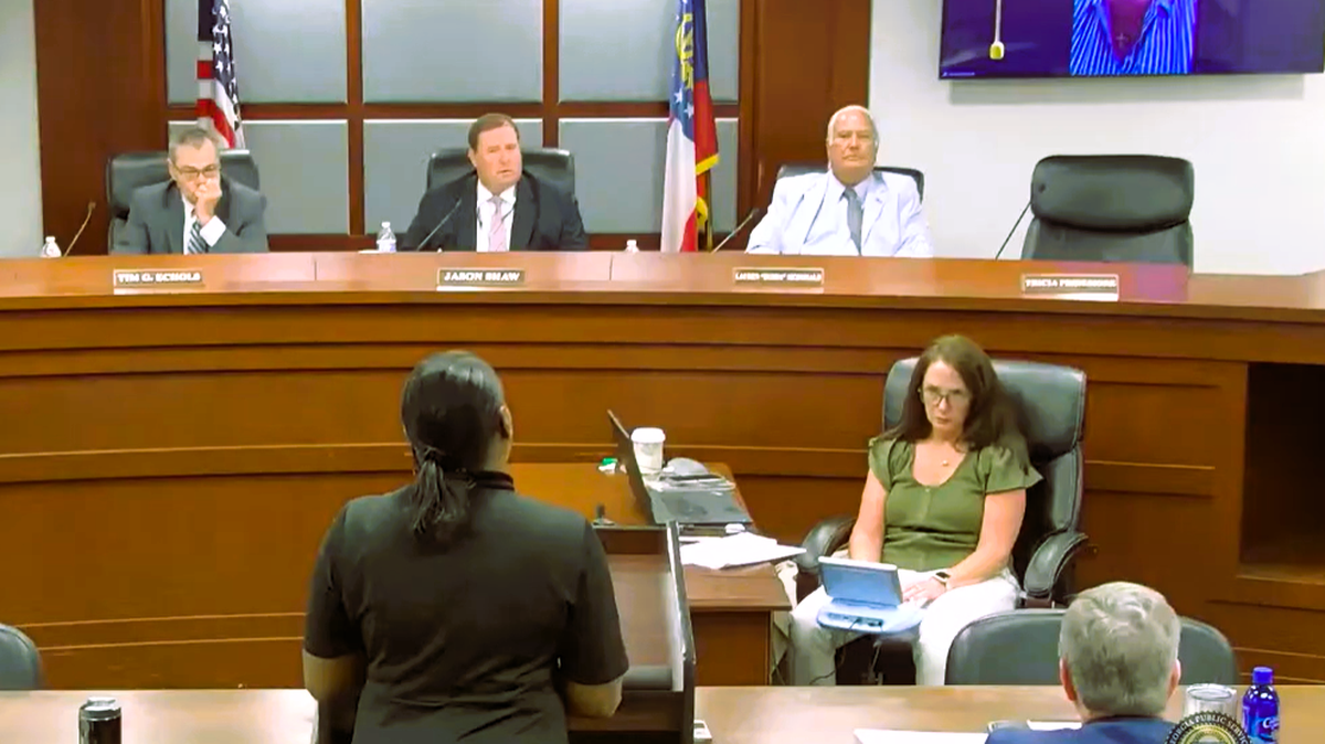 Commission Tricia Pridemore responds to accusations that the public witness, Rev. Keyanna Jones Moore, of Park Ave Baptist in Dekalb County made regarding whether Georgia Power or Georgia Power lawyers financially support Pridemore on June 23 during the Georgia Power Integrated Resource Plan public hearing.