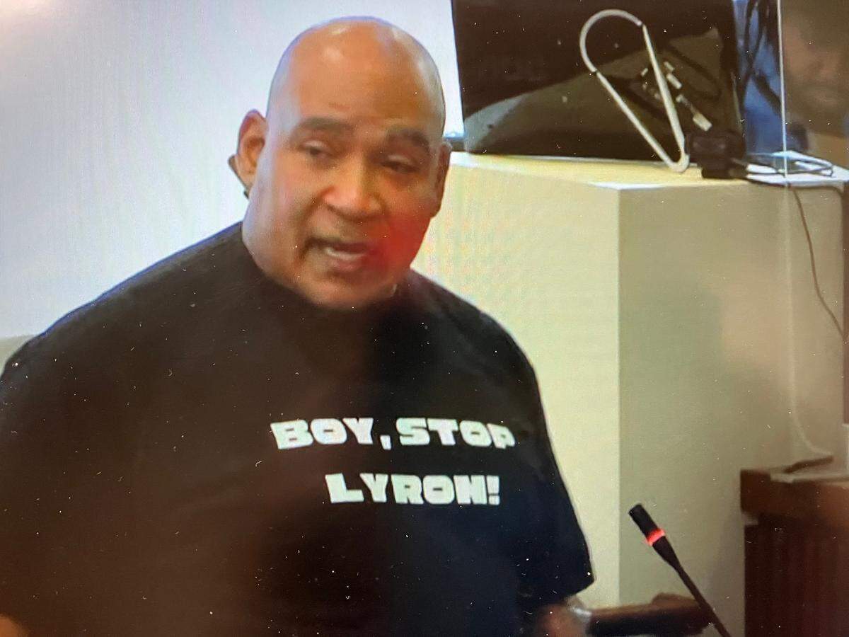 In this screen grab from the livestream on YouTube, Clairmont Barnes Jr. speaks to the Columbus Council during the June 11, 2024 meeting.
