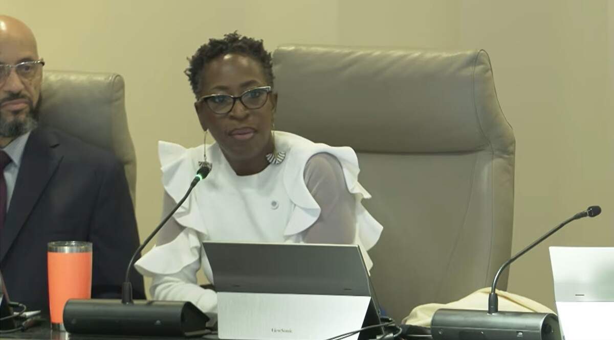 Columbus Councilor Cathy Cook delivers a speech after being sworn in to fill the citywide District 9 seat during the July 14 council meeting. Cook defeated incumbent John Anker in the June 16, 2026, runoff election.