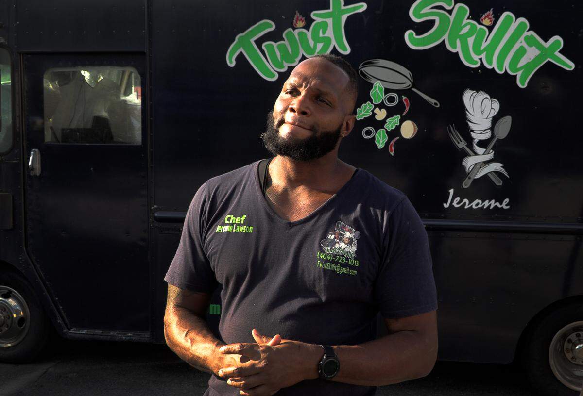 Jerome Lawson is the owner of Twist Skillit food truck in Columbus, Georgia. 10/13/2021