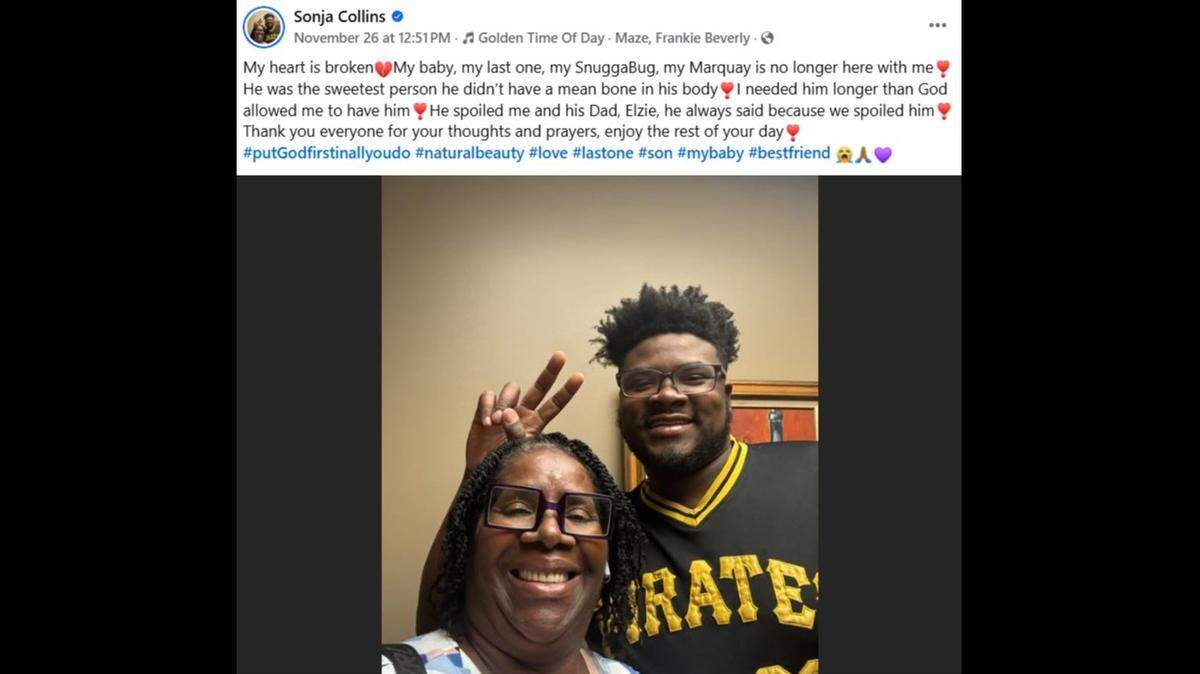 Sonja Collins, the mother of Marquay Collins, posted on social media about his death. Marquay Collins was a Columbus native who amassed a significant following on social media.