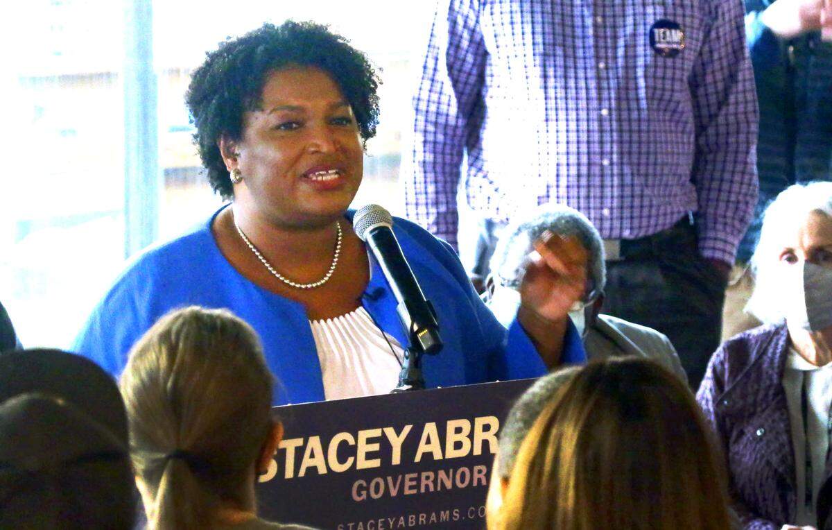 Democratic gubernatorial candidate Stacey Abrams visited Columbus, Georgia Friday morning as part of her “One Georgia” tour, Abrams spoke with supporters at Jarfly at 1358 13th Street. 03/18/2022