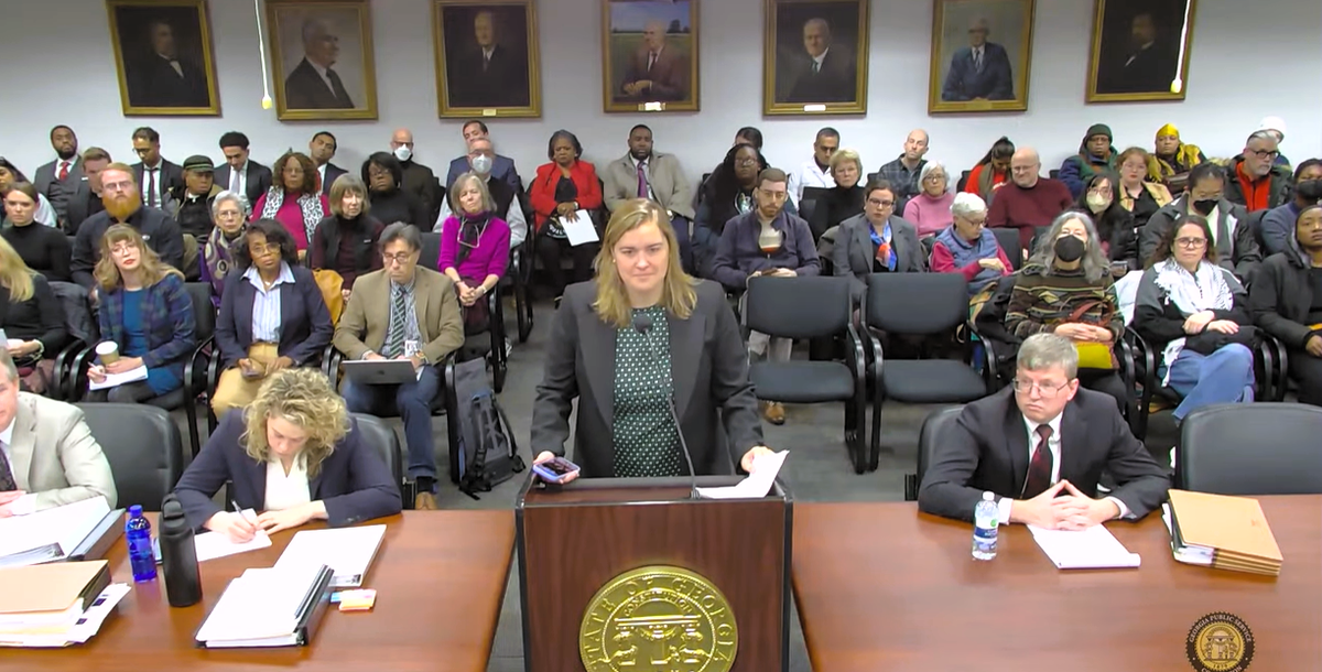 Jennifer Whitfield, lawyer at Southern Environmental Law Center, requested more time Wednesday to understand the lastm-inute stipulation agreed to by Georgia Power and PSC staff.