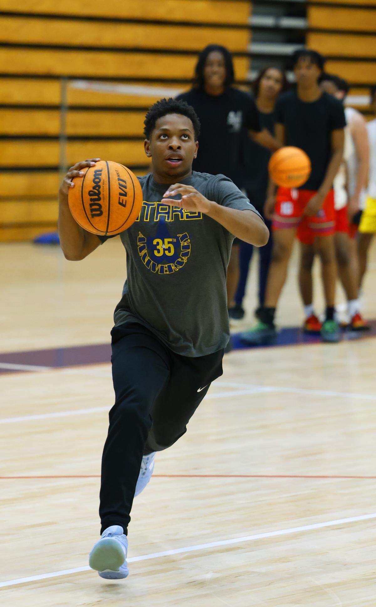 Xavier Davies, a Northside High School sophomore, practices with the Northside boys basketball team Oct. 21, 2025, in Columbus. Xavier, who plays basketball despite having epilepsy and three brain surgeries, finished in fifth place out of approximately 300,000 nominees in the three-month-long Youth Athlete of the Year competition sponsored by Sports Illustrated and 3Brand, his father, Orson Davies, told the Ledger-Enquirer.