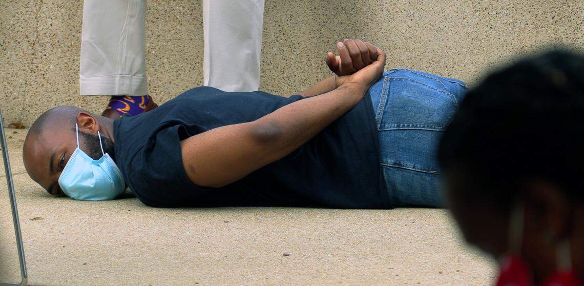 As the the eight minute and 46 second-long period of silence began at a Columbus protest June 6, 2020, Norman Hardman dropped to the ground and stayed there the entire time, mimicking the way Georgia Floyd was pinned by a police officer in Minneapolis.
