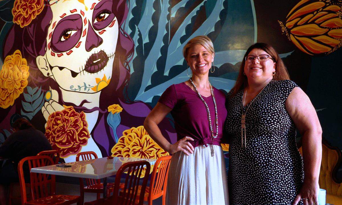 Stephanie Woodham, left.