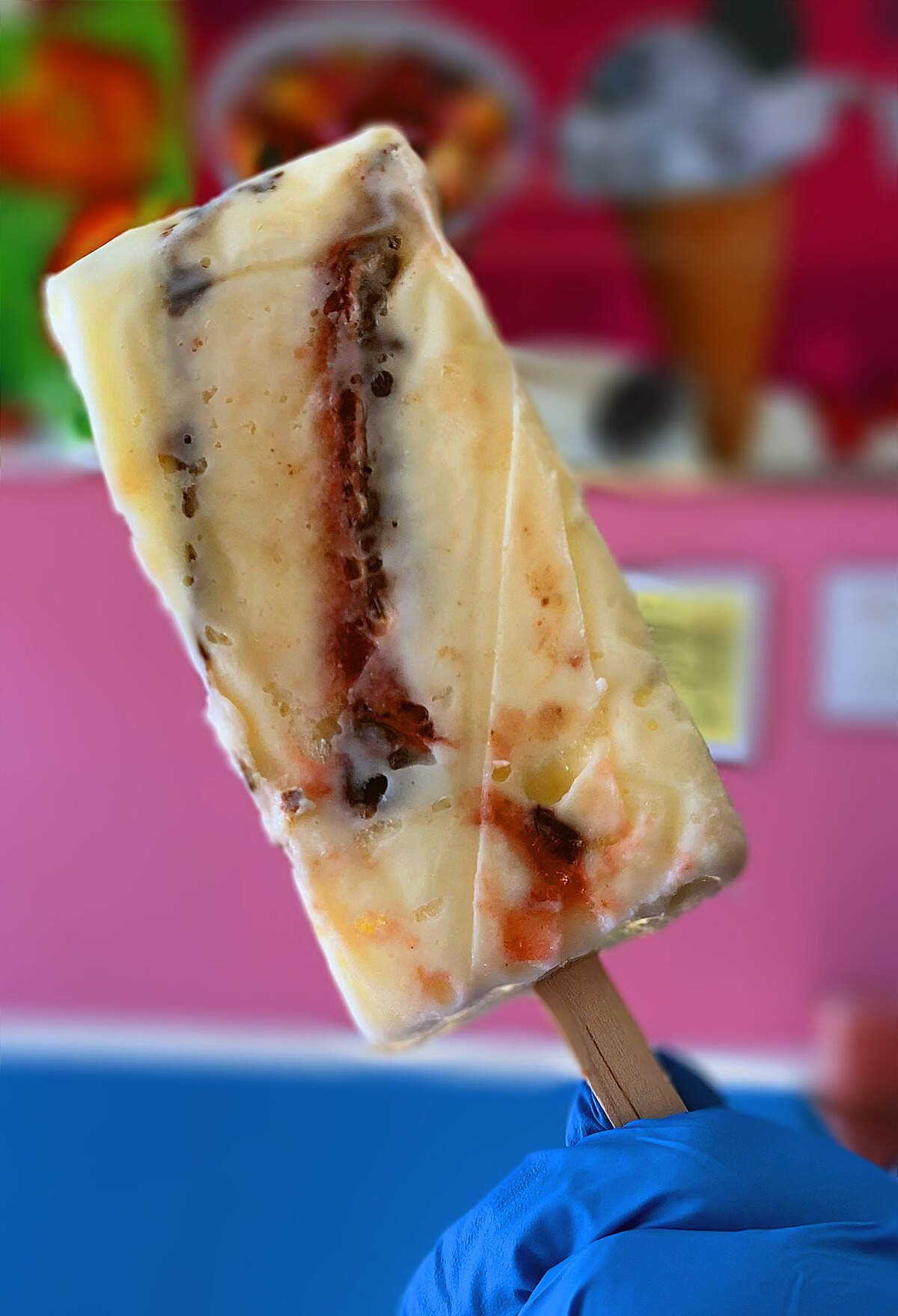 This is the Gansito paleta at Paleteria Los Reyes, located at 2505 Airport Thruway, Suite M, in Columbus. The ice cream shop features a variety of items including Paletas (ice cream popsicles), Nieves (scooped ice cream), and Aguas Frescas (Natural Fruit Flavored Waters). 12/20/2023