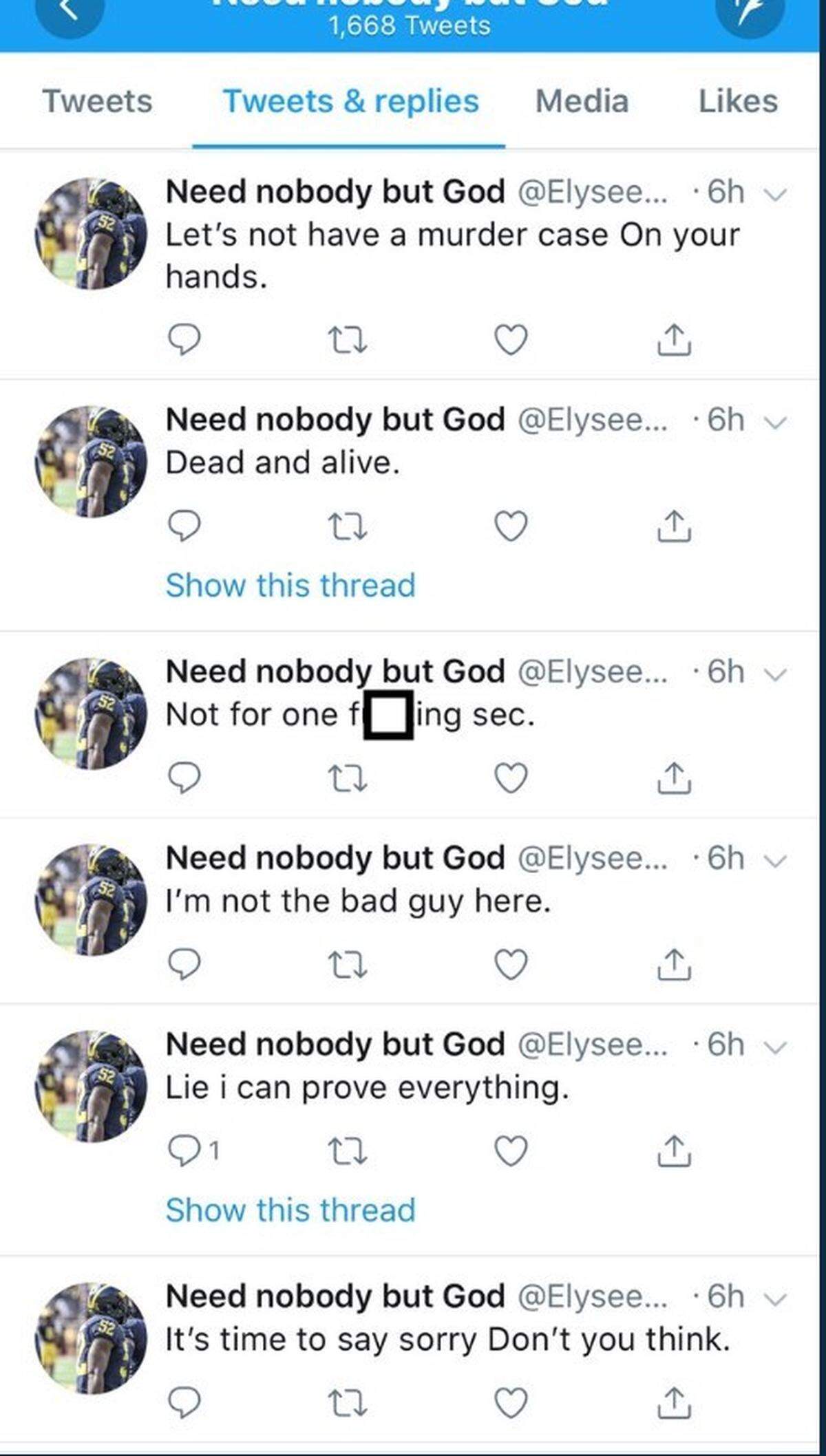 Michigan linebacker Elysee Mbem-Bosse sent a series of disturbing tweets, which were apparently aimed at Wolverines head coach Jim Harbaugh