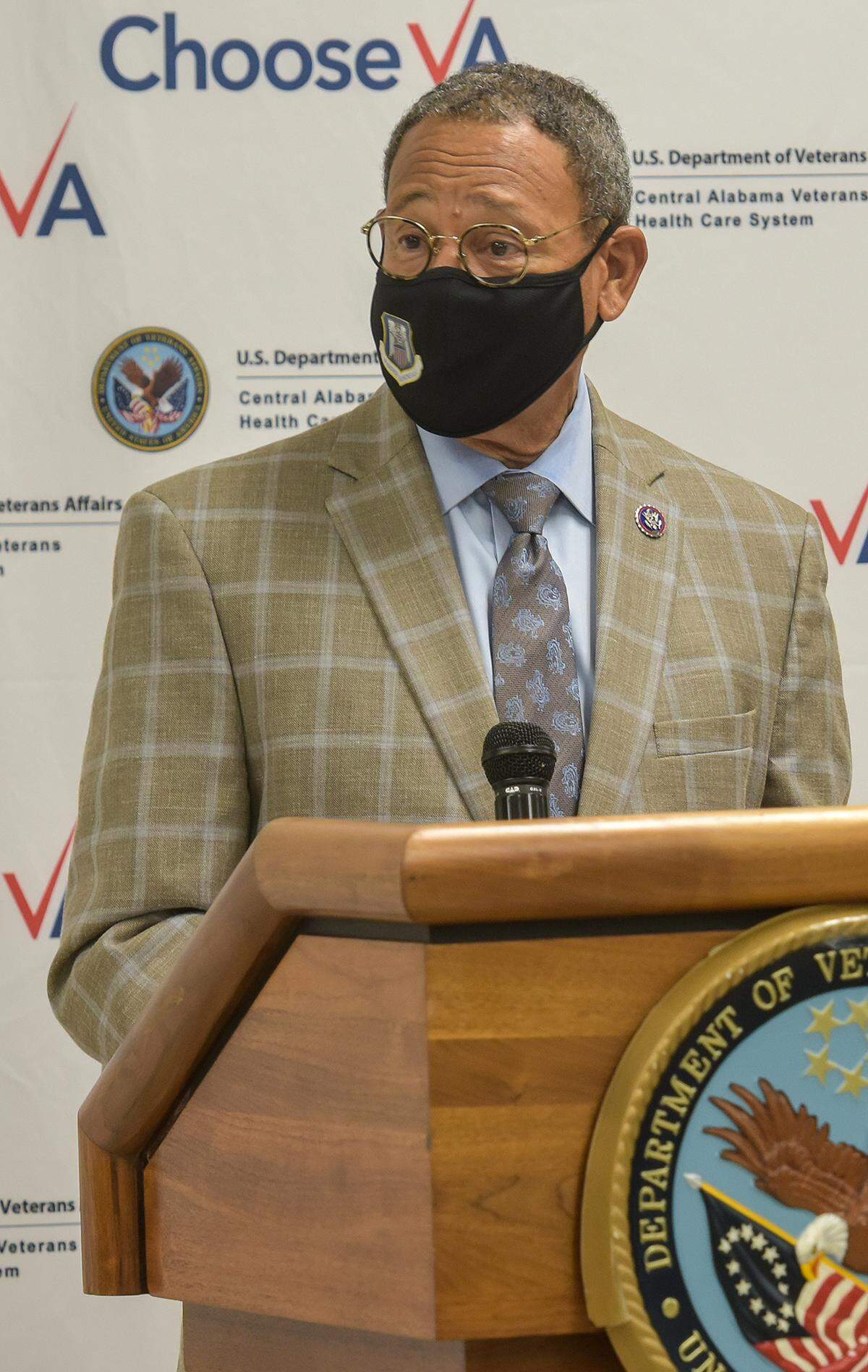 Congressman Sanford Bishop, 2nd District Georgia, speaks during the opening ceremonies for the Columbus VA Downtown Clinic Open House, Friday, April 9, 2021  in Columbus, Georgia. 