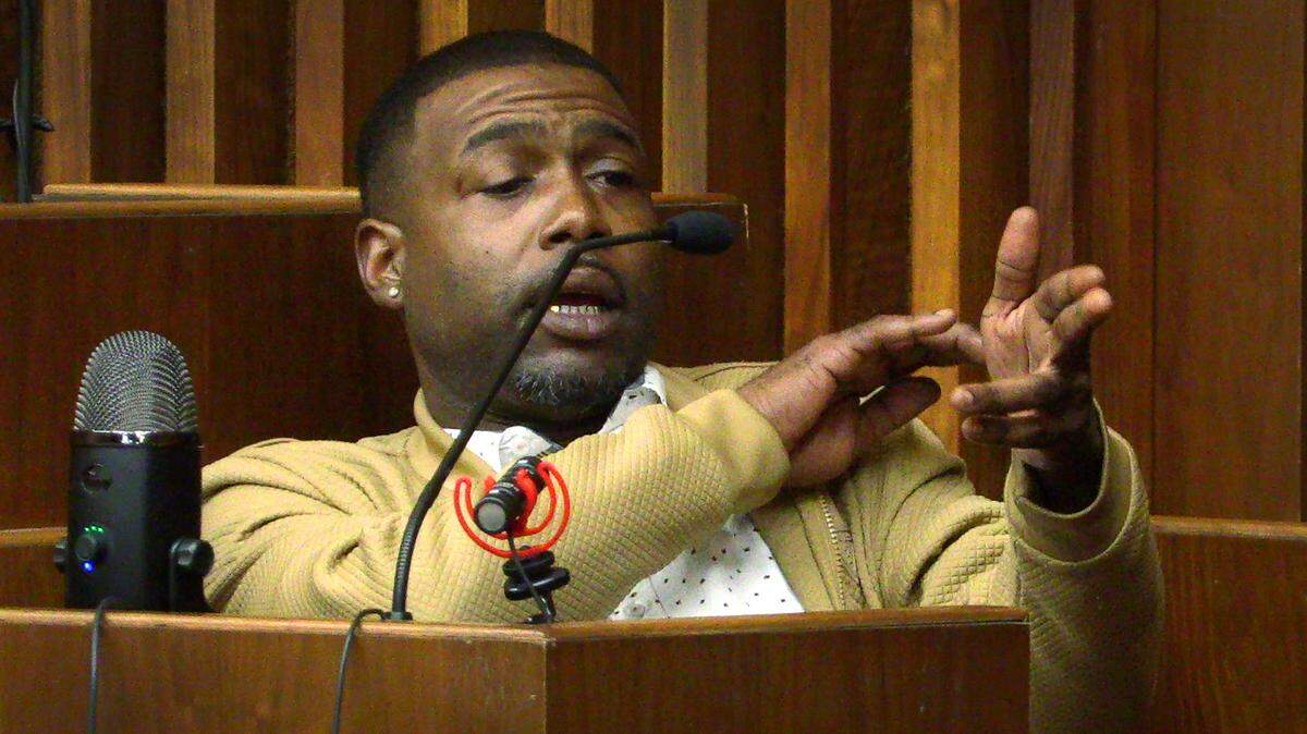 Torrance Terrell Menefee took the witness stand in his Columbus murder trial Wednesday morning to explain why he shot his friend Kenneth Holloway Jr. during a 2016 argument over a bottle of liquor. 04/12/2023