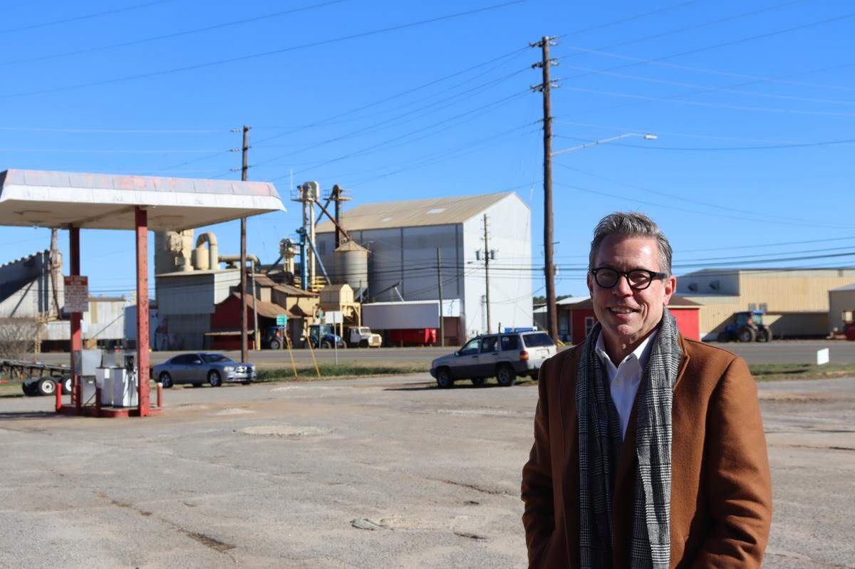 Trent Thurman, assistant dean of the LBJ School of Public Affairs at the University of Texas in Austin, poses Jan. 9, 2025, for a photo in Plains, Georgia, where he came for the final day of former President Jimmy Carter’s six-day state funeral.