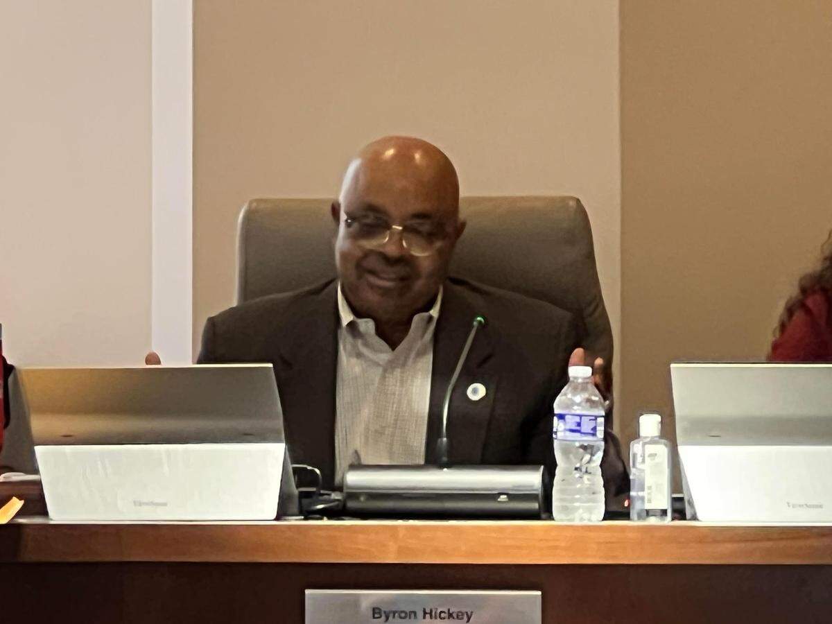 At the July 8, 2025, Columbus Council meeting Councilor Byron Hickey of District 1 speaks during a discussion about whether a grievance should be filed over “excessive fees” after the Columbus Consolidated Government paid Human Resources Director Reather Hollowell’s legal costs following an investigation into the CCG finance department.