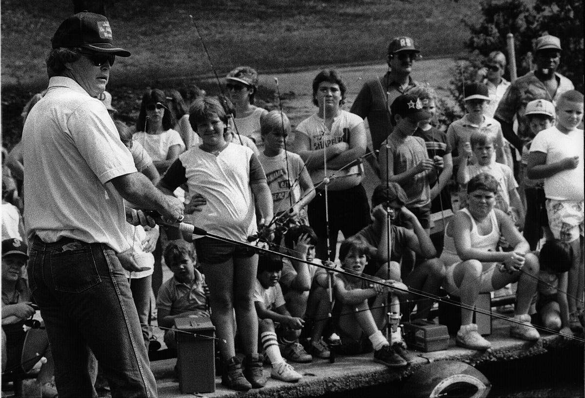 Phenix City resident Jack Chancellor conducts a fishing clinic in 1986.