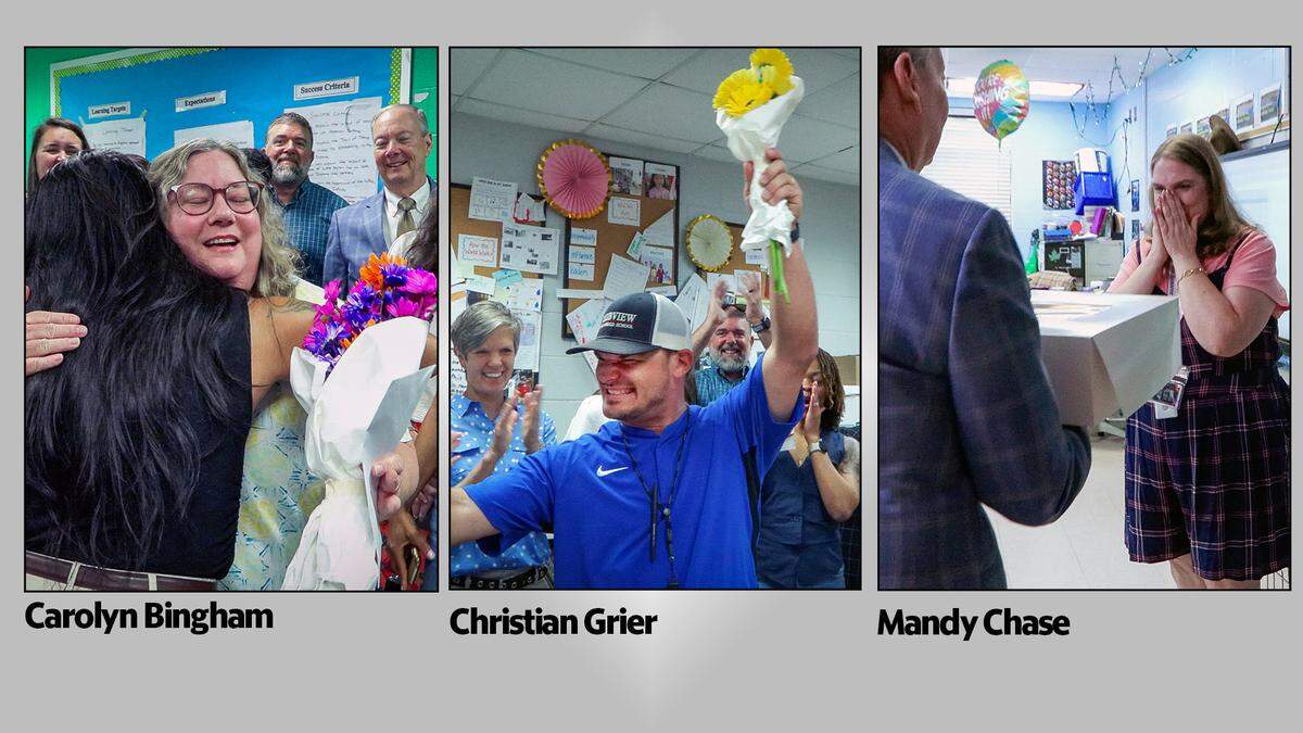 The three finalists for the Muscogee County School District 2026 Teacher of the Year program are Carolyn Bingham  of Martin Luther King Jr. Elementary School, Chris Grier of Clubview Elementary School, and Mandy Chase of Double Churches Middle School.