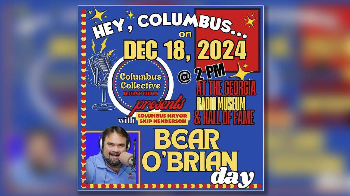 A long time Columbus radio personality will be honored this coming week with a day in his name. Bear O’Brian, of Kissin’ 99.3, will have a day in his name presented by the Columbus Collective Museums at 2 p.m. on December 18 at the Georgia Radio Museum & Hall of Fame.