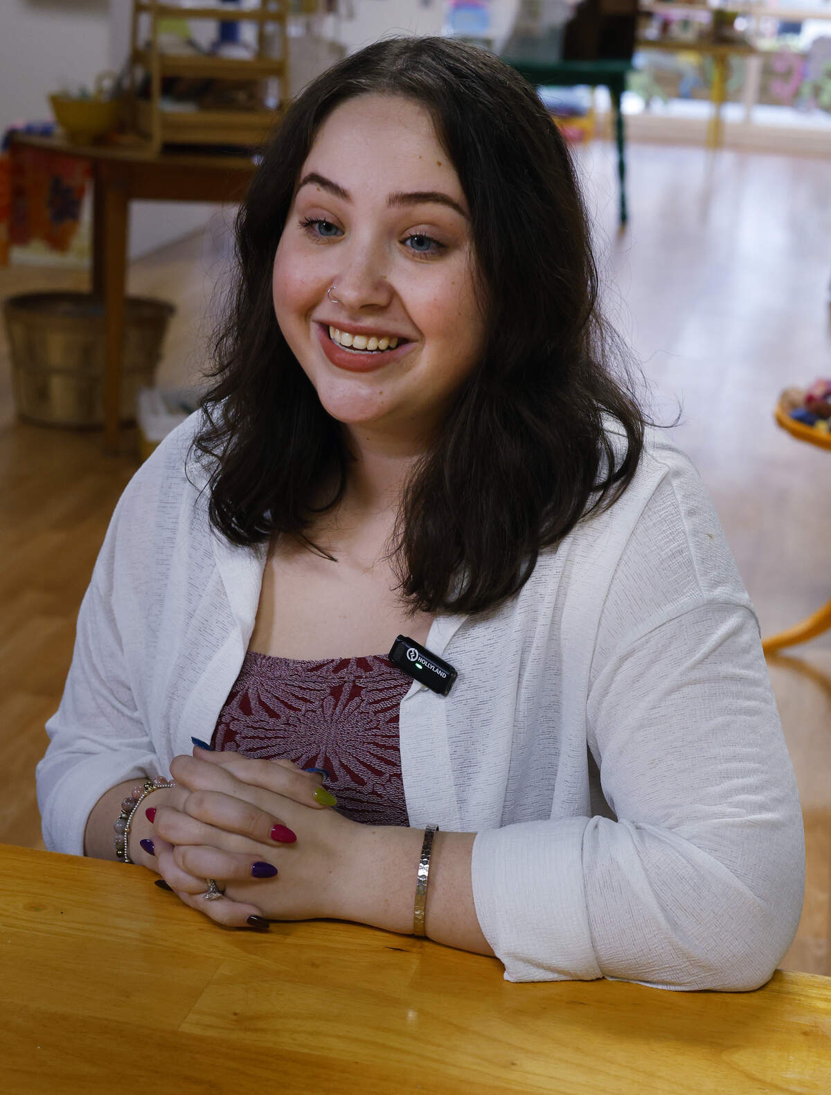 Sierra Wells, co-owner of Sticker & Stamp in Columbus, talks about the business Jan. 8, 2026.