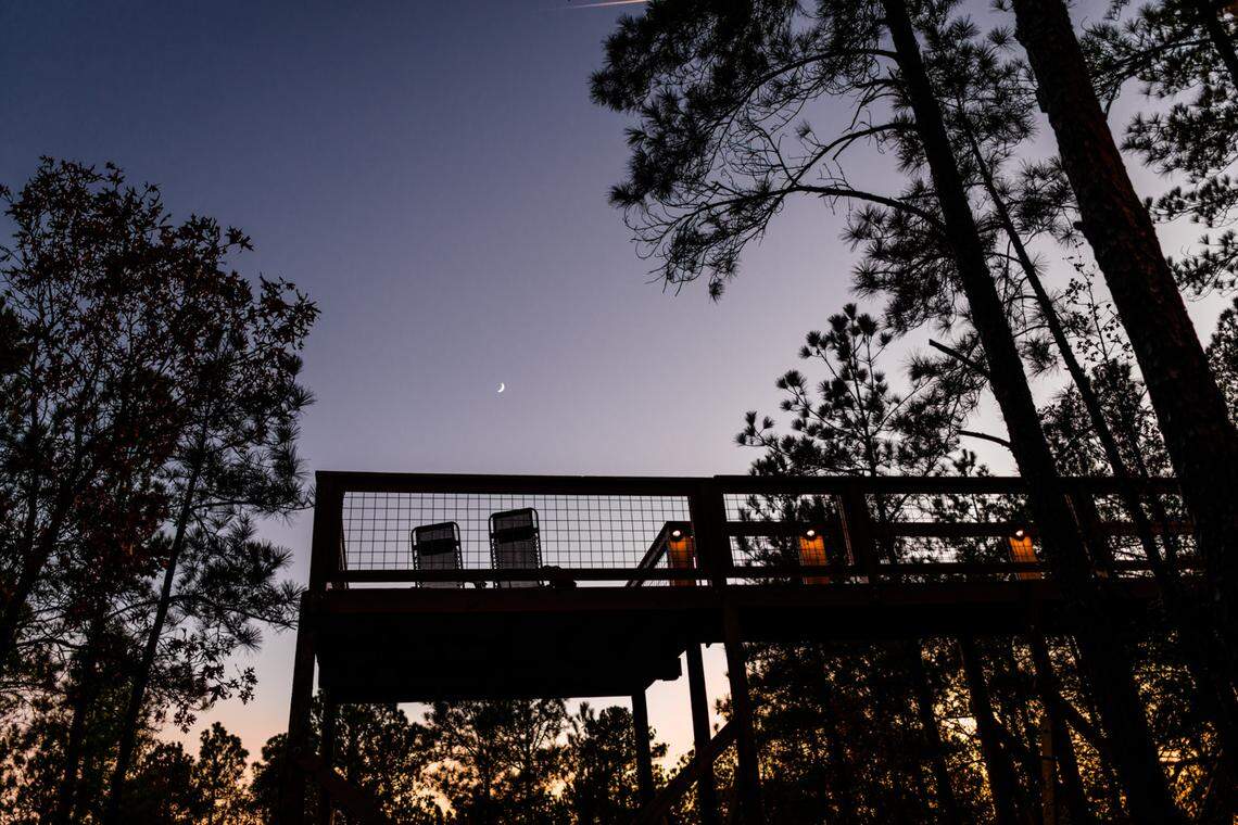 The “Bide in the Trees — Luxury Treehouse Experience” in the Talbot County community of Box Springs went live on Airbnb a few days before Christmas. It’s considered the only luxury treehouse available for rent not just in the Columbus area but anywhere in Georgia that’s south of the Atlanta metro area.