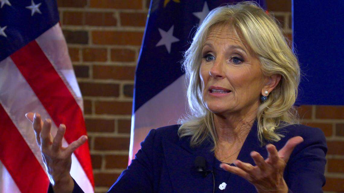 ‘There’s so much at stake.’ Jill Biden stops in Columbus as Georgia begins early voting