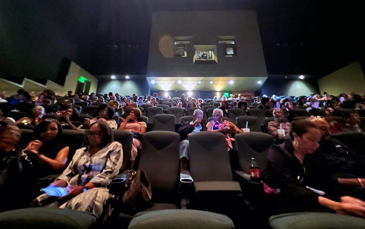 People attend a screening of the pilot episode of “Going Postal” at the National Infantry Museum in Columbus on June 27, 2025.