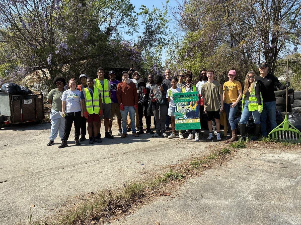 Founder Kristin Andris said Living Mosiac Collective’s first workday drew about 60 volunteers in March 2026 and cleared roughly 3,000 pounds of trash at the Warm Springs site in Columbus.