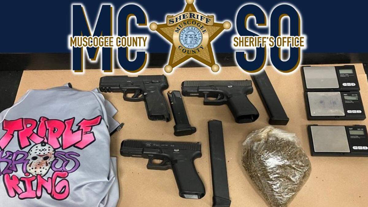A picture of evidence gathered by the Muscogee County Sheriff’s Office during a recent chase that ended at Peachtree Mall in Columbus.