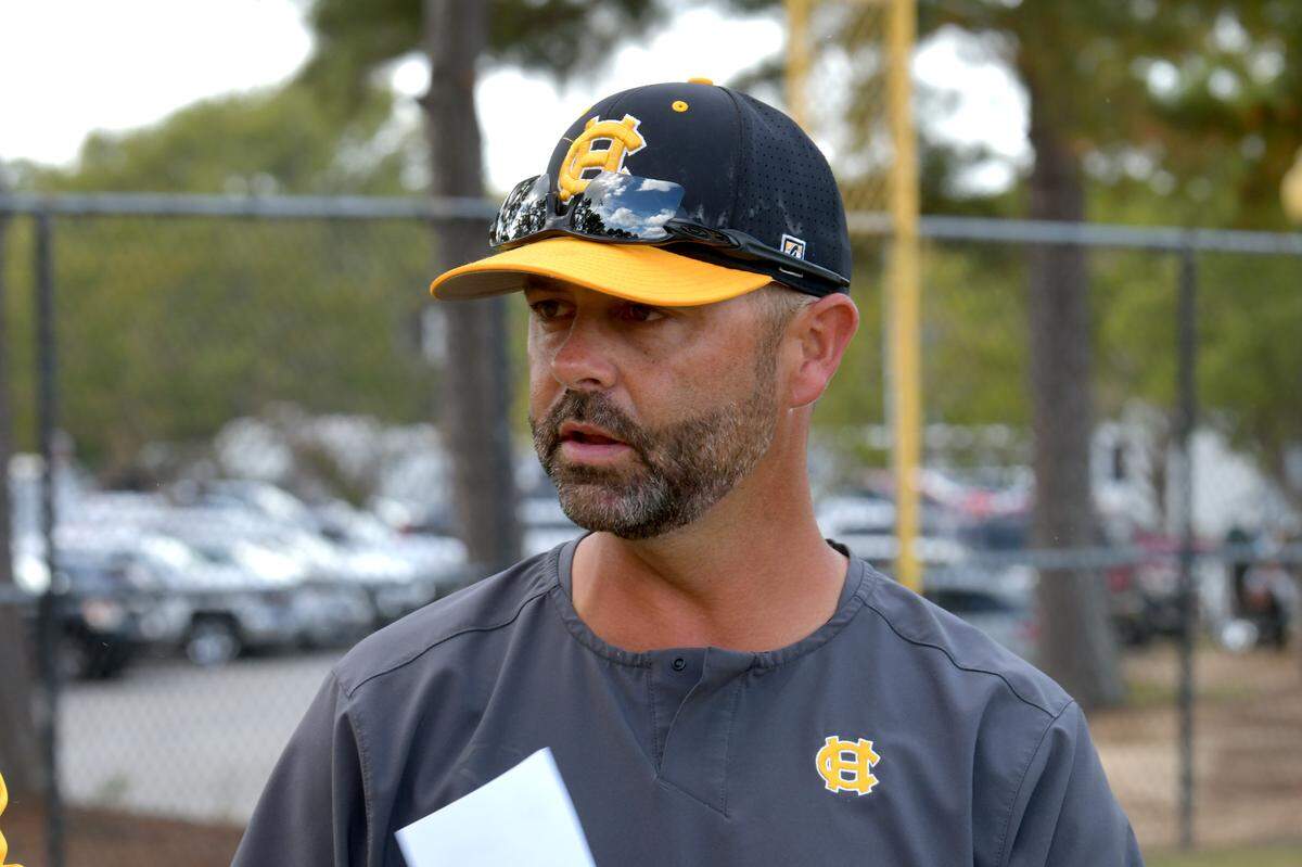 Harris County head softball coach Brandon Jenkins is pictured in 2024.