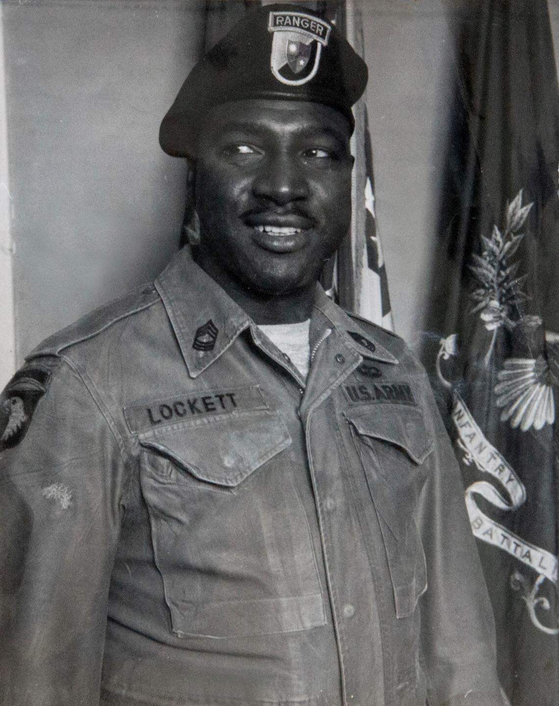 Milton ‘Davey’ Lockett, Jr. enlisted in the Army when he was 17 years old. Lockett was selected to demonstrate his hand-to-hand combat skills to President John F. Kennedy during a Rangers-in-Action demonstration at Fort Bragg, North Carolina. Lockett was a member of the first, now famous, “Rangers-in-Action”.