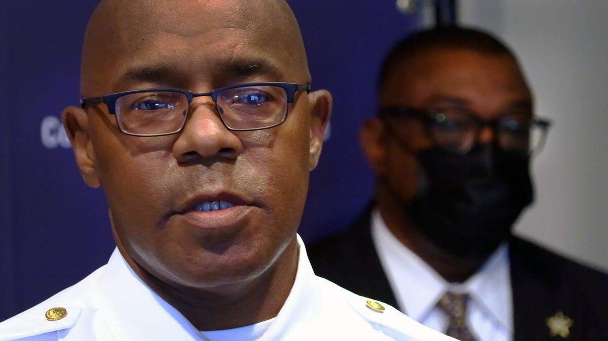 Columbus Police Chief Freddie Blackmon answers questions about Operation Enough Is Enough during a Monday morning press conference at the Public Safety Center in Columbus, Georgia. 11/01/2021