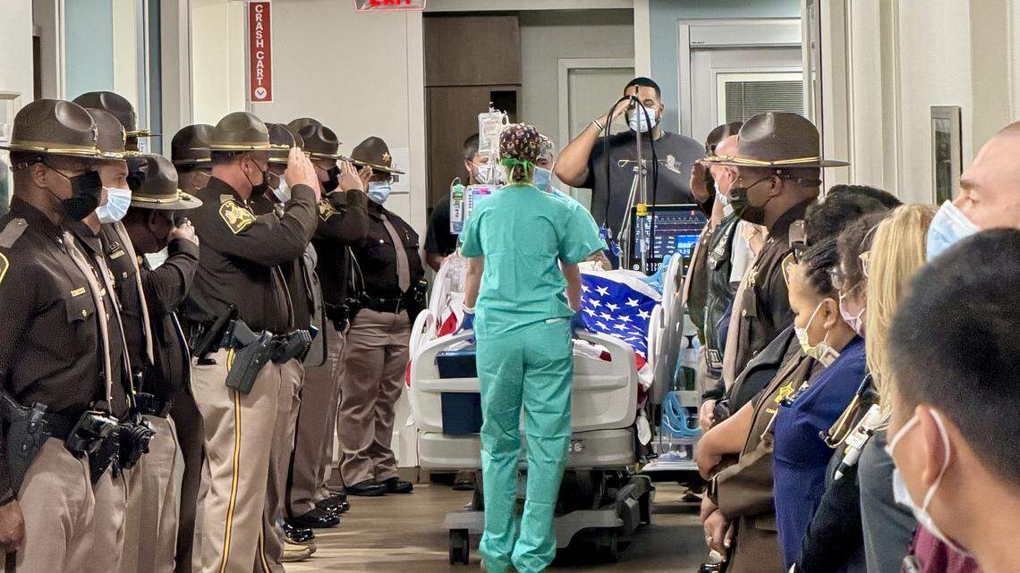 An honor walk was conducted Jan. 8, 2026, at Piedmont Columbus Regional for retired U.S. Army Sgt. First Class and Lee County Sheriff’s Deputy Kevin Hagberg, who will be an organ donor.