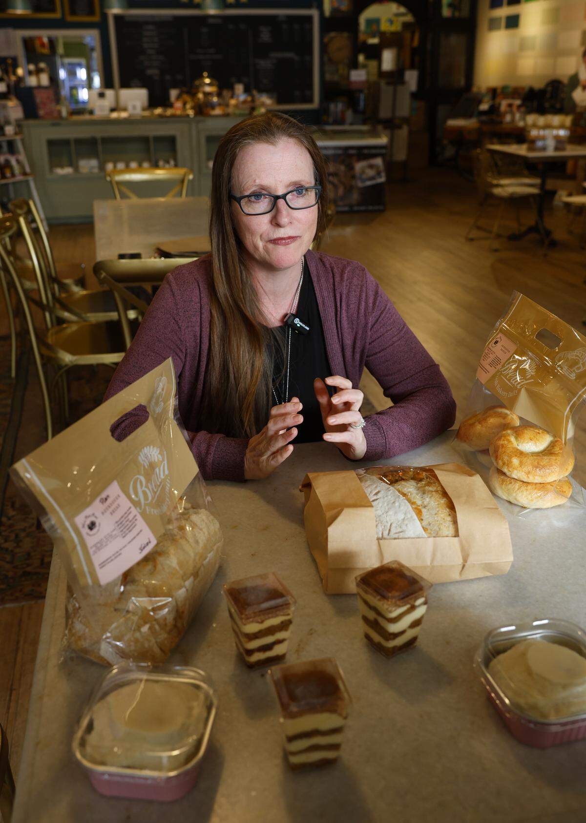Keli Kloss,the owner of Mon Petit Pain, a bakery in Opelika, Alabama, talks about her business during a recent interview with the Ledger-Enquirer. 01/21/2025