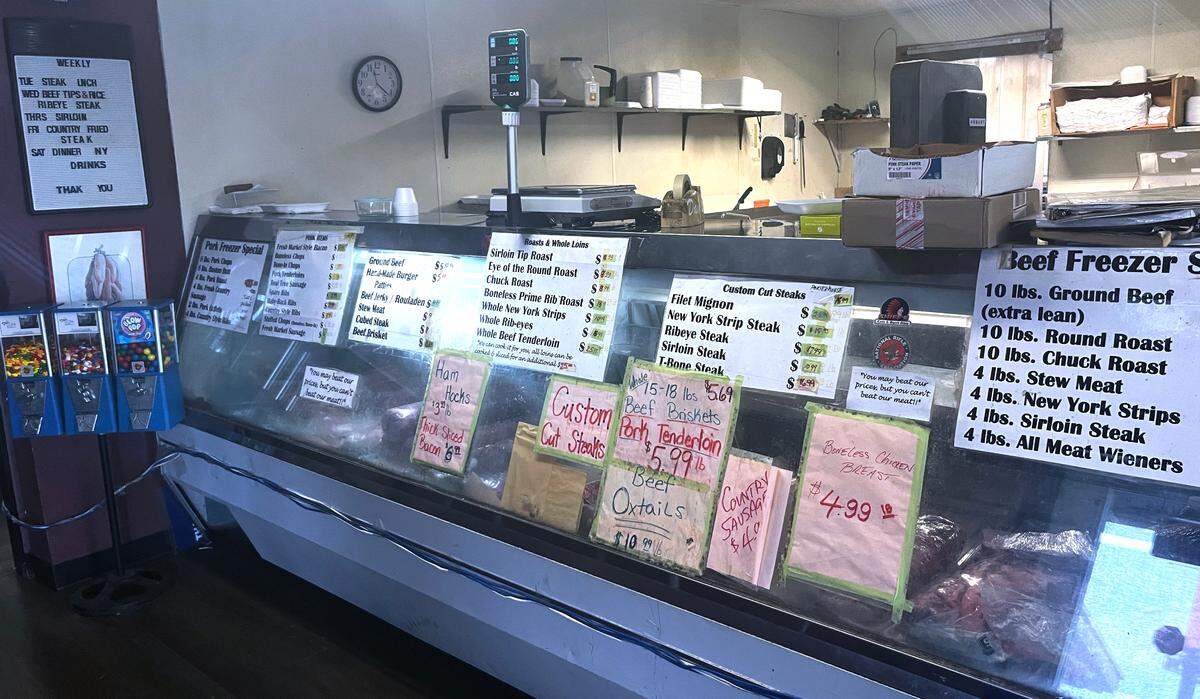 Burt’s Butcher Shoppe & Eatery, on Warm Springs Road in Columbus has a butcher shop and a dining area. 1/30/2025