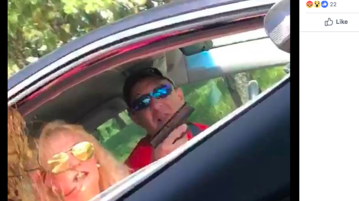 A woman in Mobile, Ala., says she stopped at a red light and looked over to see a man shouting and waving a pistol. She thinks he was angry she was not speeding. She had a gun too, but took pictures of the man with her phone instead.