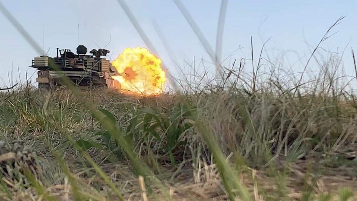 A tank firing at a range at Fort Moore in March during a Media Preview day for the Sullivan Cup.