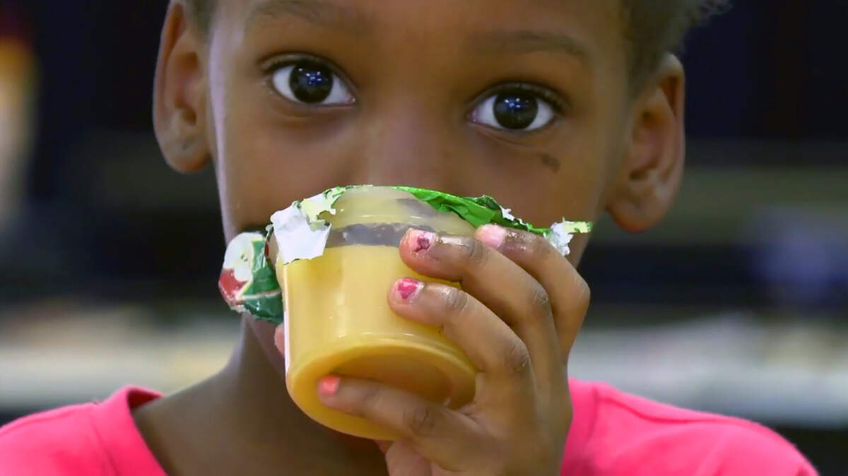 Students at Fox Elementary School in Columbus, Georgia eat lunch in the school’s cafeteria in June 2018 as part of the Seamless Summer Feeding Program in Muscogee County schools.