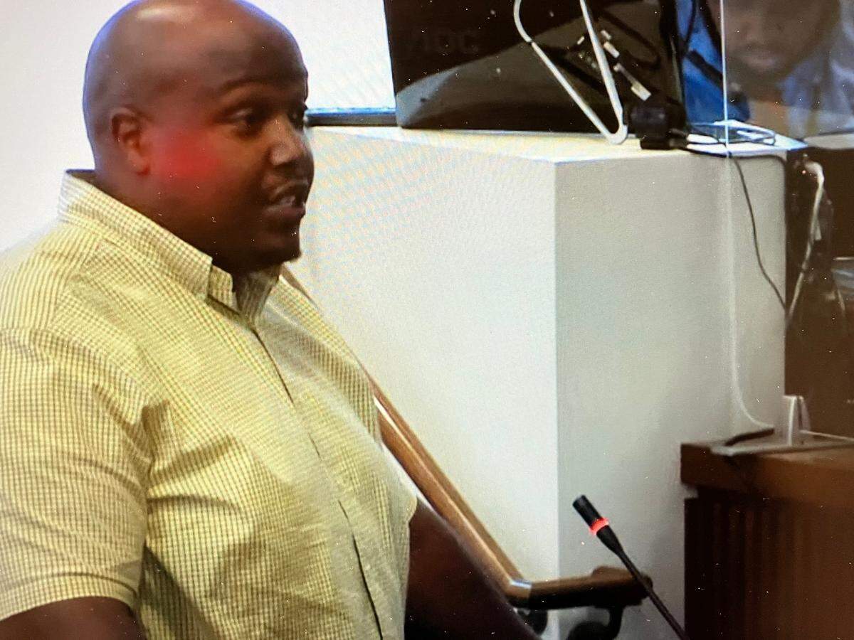 In this screen grab from the livestream on YouTube, the Rev. Adrian Chester speaks to the Columbus Council during the June 11, 2024 meeting.