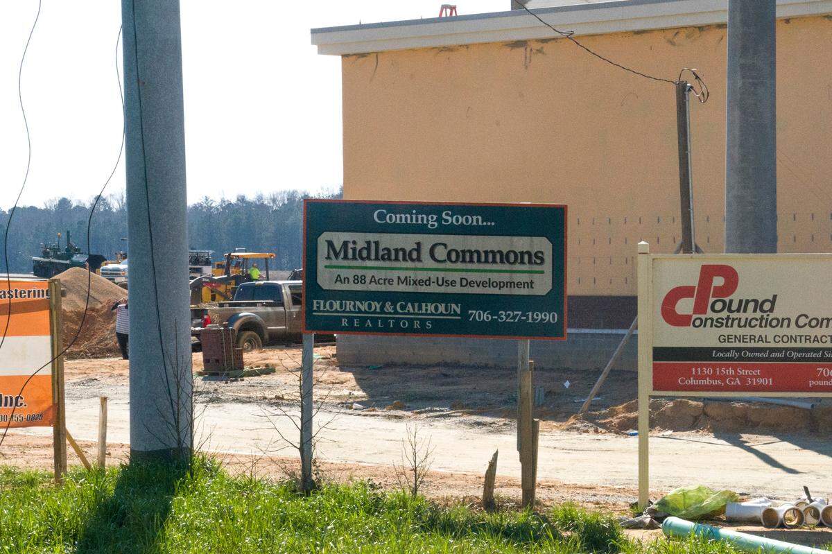 Construction is underway at the site of Midland Commons in north Columbus, Ga. on Feb. 24, 2021.