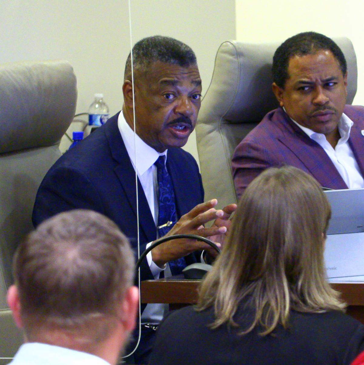 Columbus city manager Isaiah Hugley speaks about the proposed Columbus Sports & Entertainment Facilities Authority during the Feb. 25, 2025, Columbus Council meeting.