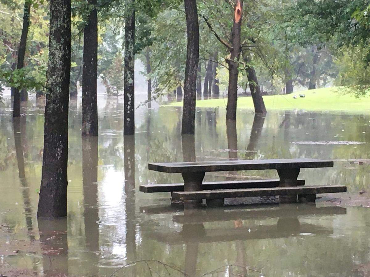 Cooper Creek Park flooded overnight as Tropical Storm Sally dumped heavy rain on the Columbus area. Sept. 17, 2020.