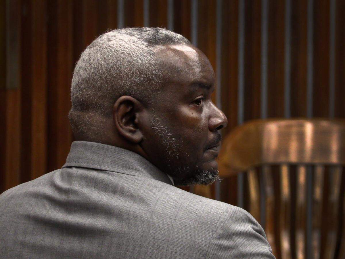 Cyrus Howard Sr. listens to testimony at his trial Wednesday morning. Howard is on trial for murder, aggravated assault and using a gun to commit a crime. 11/02/2022