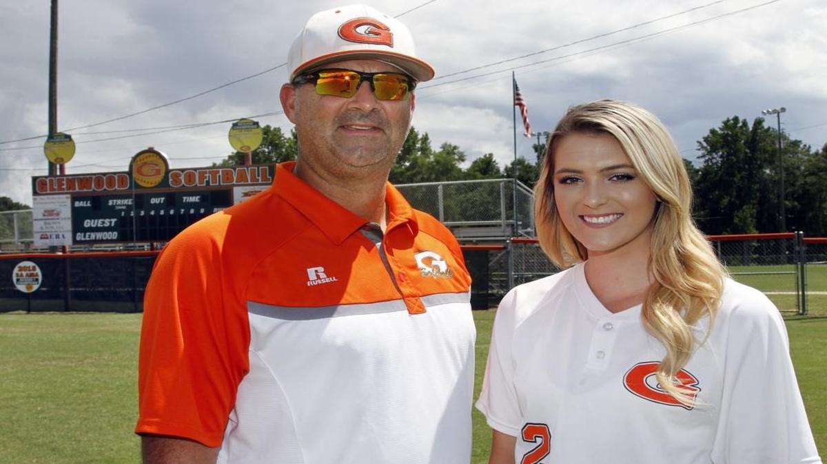 All-Bi-City Spring Softball Coach of the Year Dusty Perdue and Player of the Year McKenna Gillespie of Glenwood School.