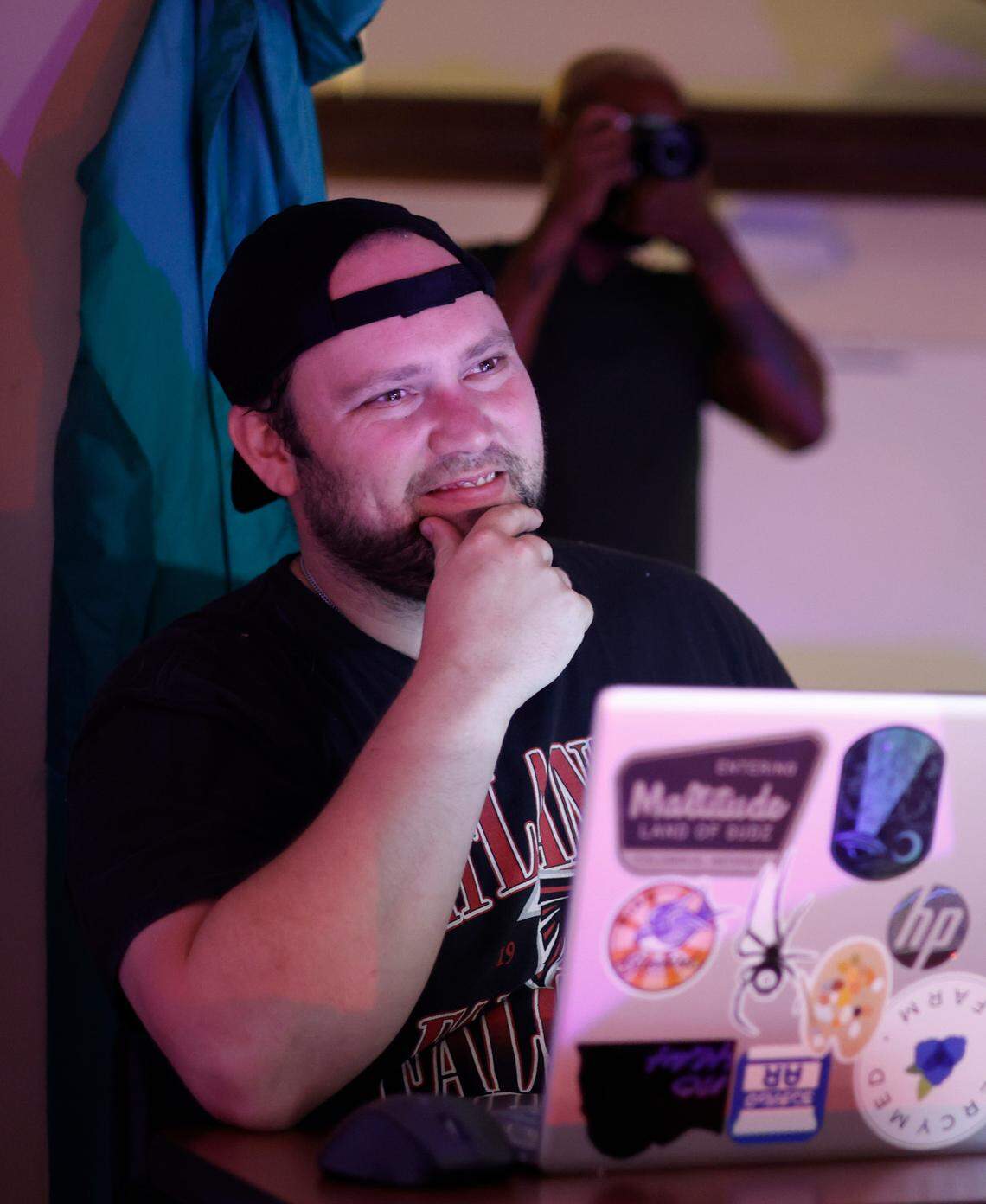 Benjamin Redding, co-creator and producer of “Playing Dress Up” watches a recent rehearsal for the show’s upcoming performance at The Bo Bartlett Center in Columbus, Georgia. 05/30/2025
