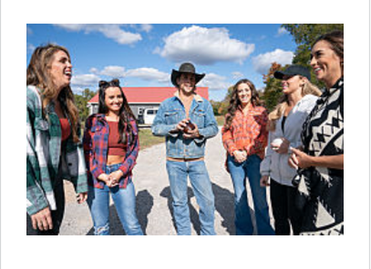 Khelsi Stone, second from the left, is one of five women competing for the heart of cattle rancher Allen Foster on the new Fox series, “Farmer Wants a Wife.”
